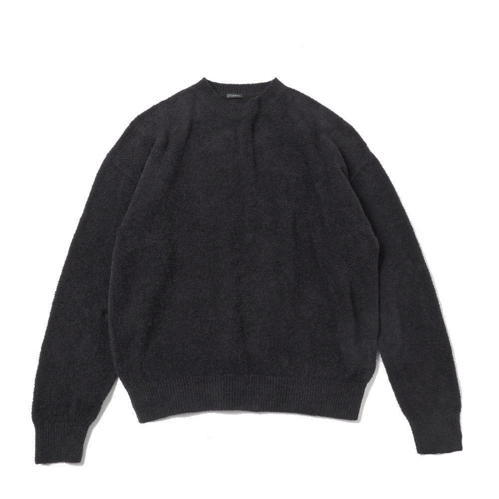 Cotton shaggy crew neck knit