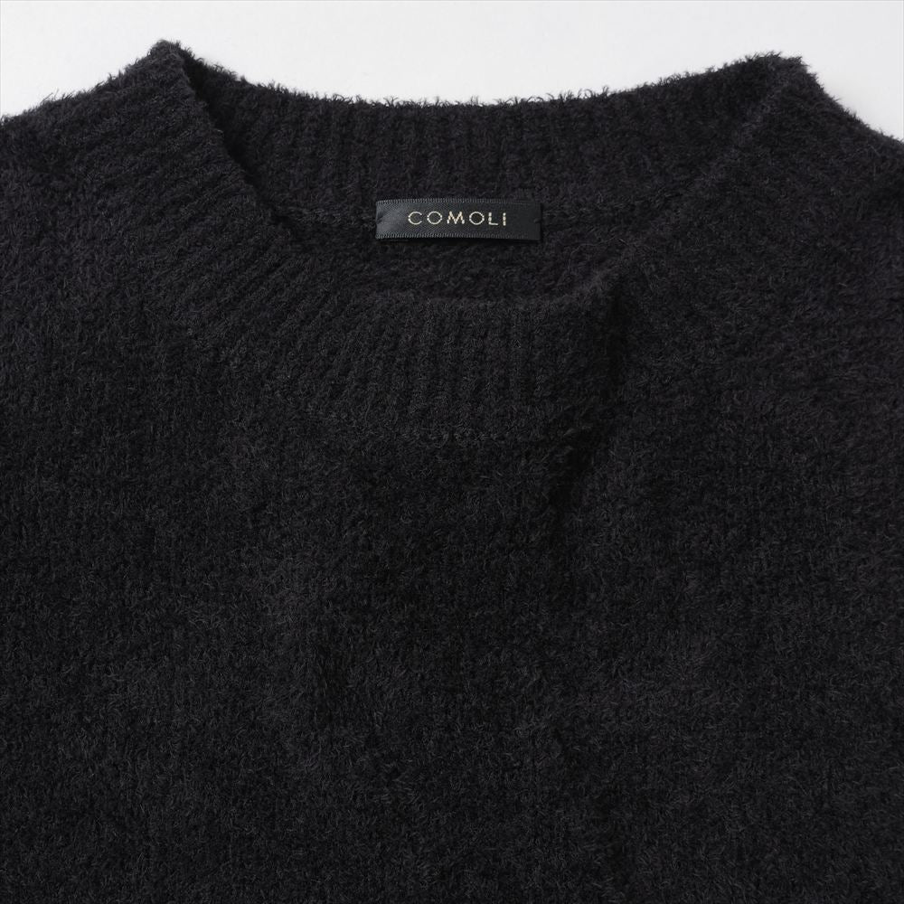 Cotton shaggy crew neck knit