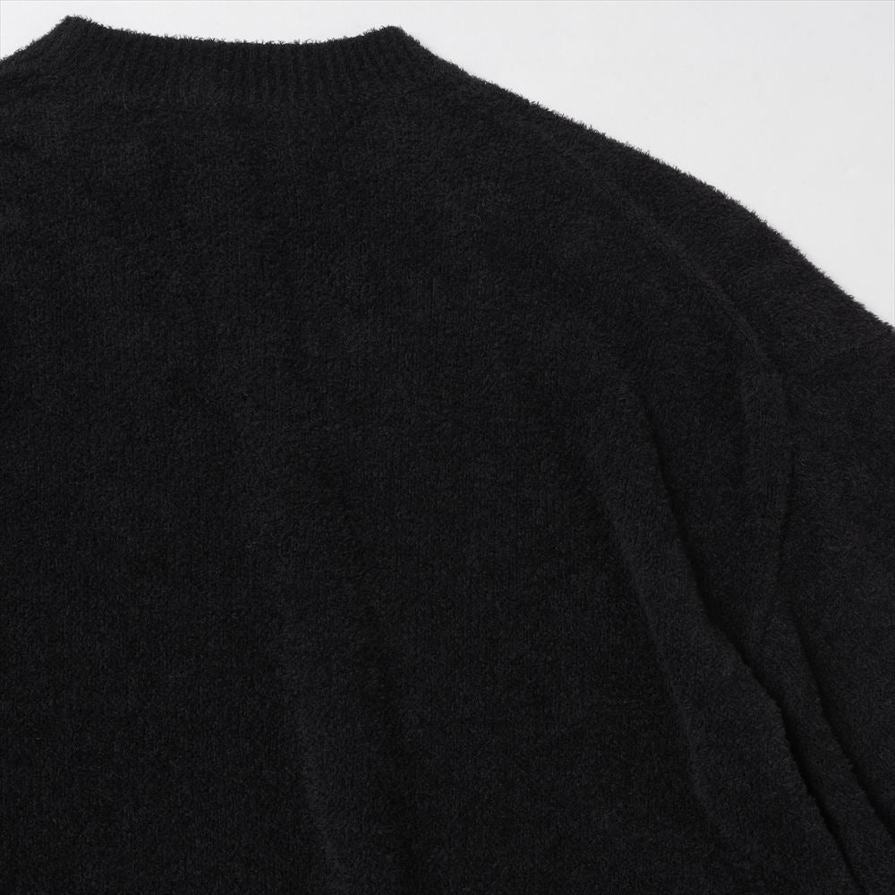Cotton shaggy crew neck knit