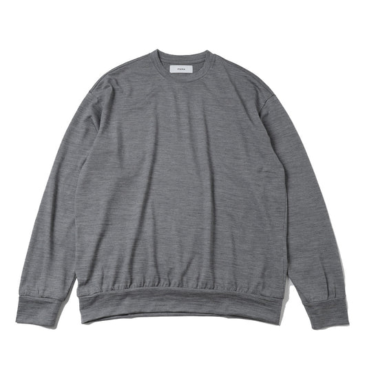 CREW NECK L/S TEE SUPER100s WASHABLE WOOL JERSEY