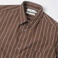 SIDOGRAS Striped Long-Sleeve Oversized Regular Collar Shirt