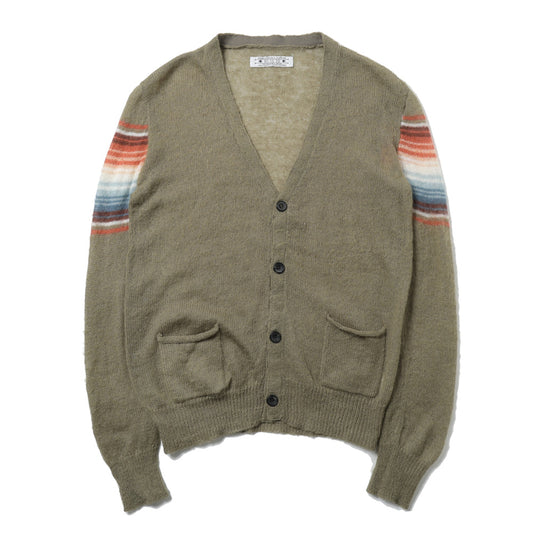 NATIVE BORDER MOHAIR KNIT CARDIGAN