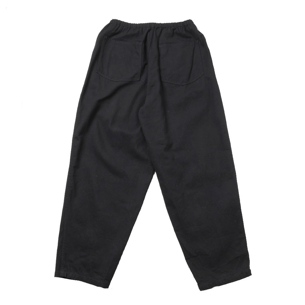 Black drill tapered trousers