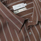 SIDOGRAS Striped Long-Sleeve Oversized Regular Collar Shirt