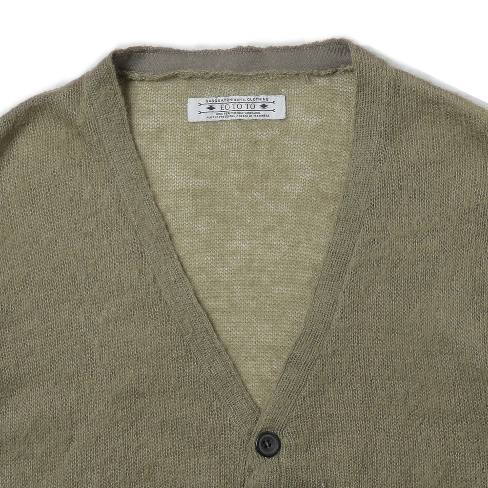 NATIVE BORDER MOHAIR KNIT CARDIGAN