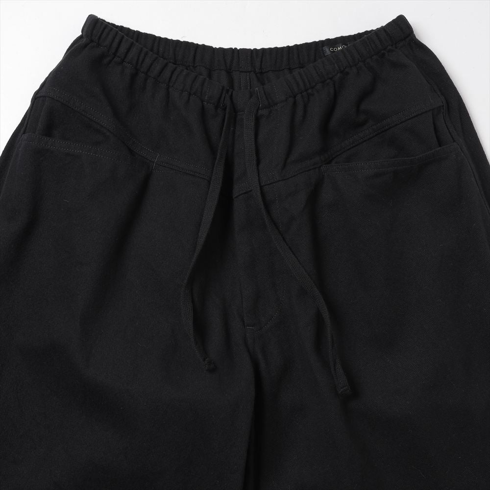 Black drill tapered trousers