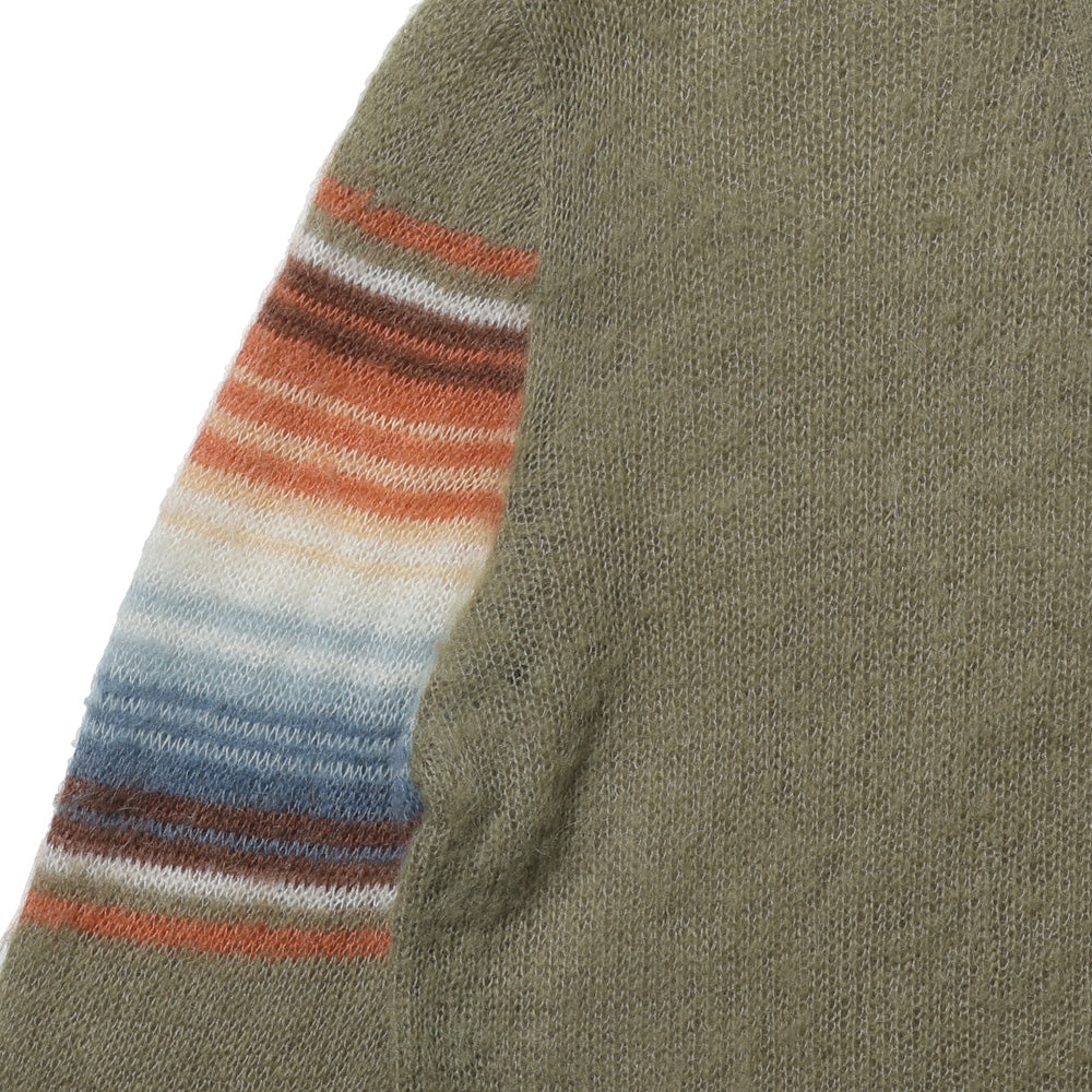 NATIVE BORDER MOHAIR KNIT CARDIGAN