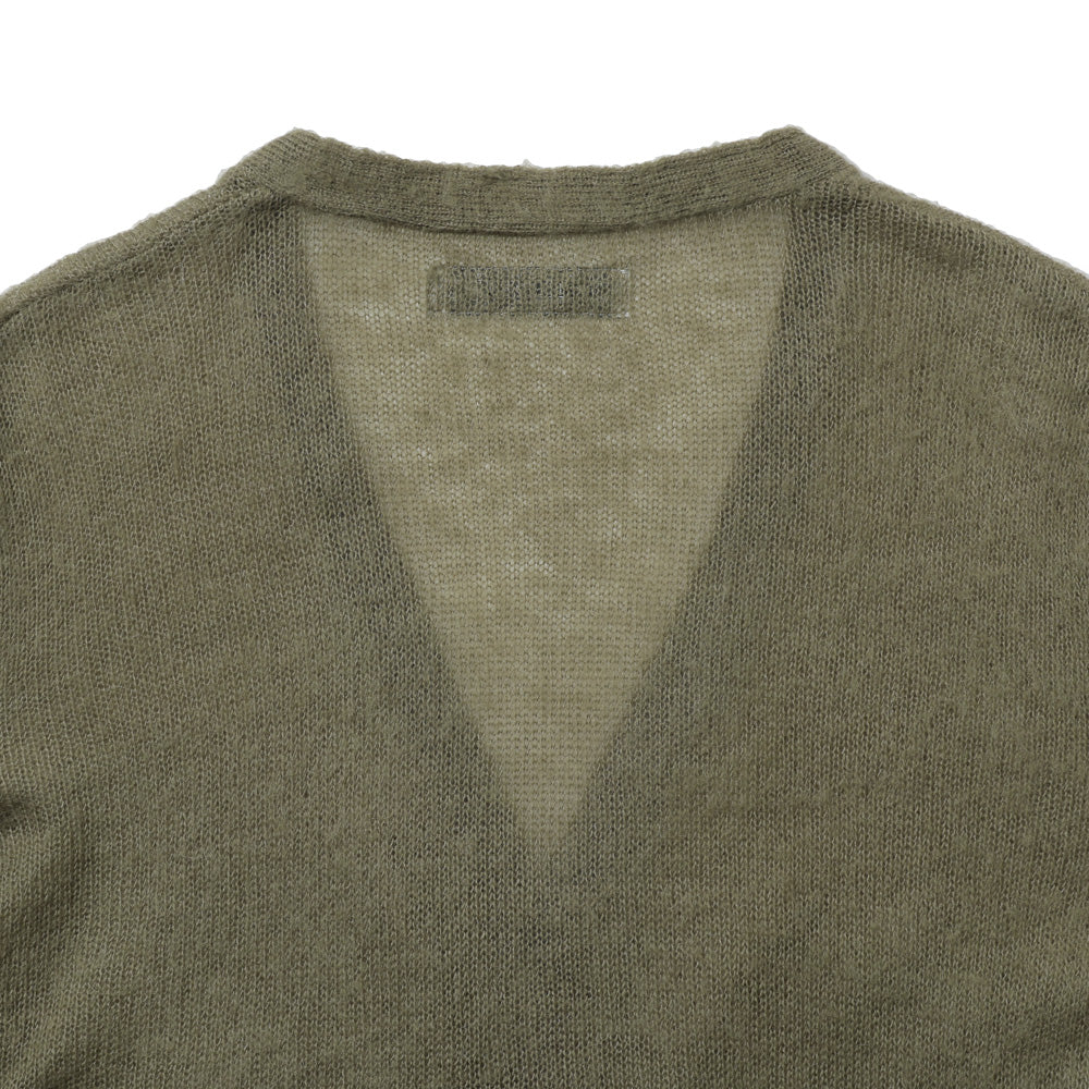 NATIVE BORDER MOHAIR KNIT CARDIGAN