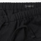 Black drill tapered trousers