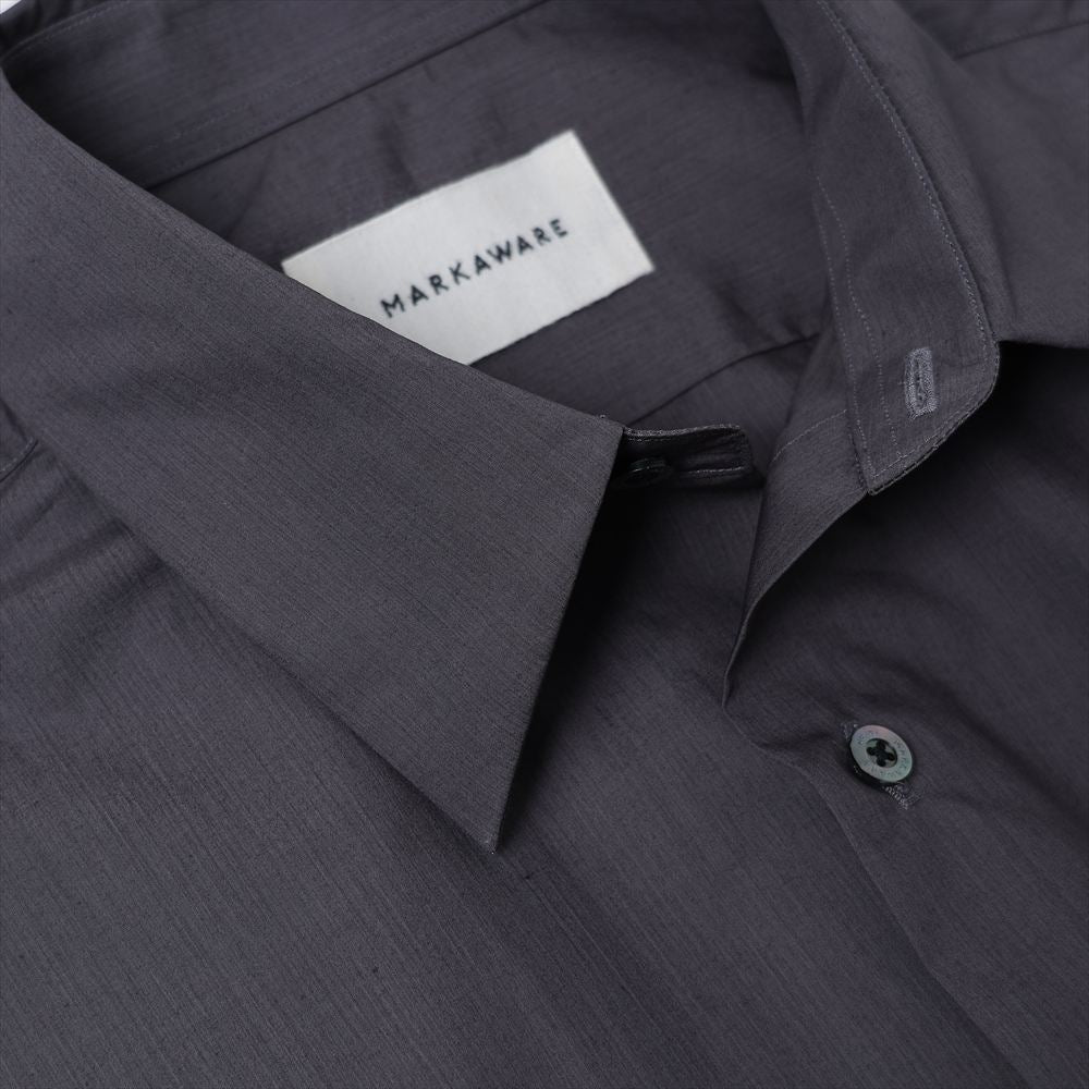COMFORT FIT SHIRT ORGANIC GIZA TYPEWRITER CLOTH (CHARCOAL)