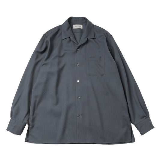 ITALIAN OPEN COLLAR SHIRT ORGANIC WOOL VIYELLA
