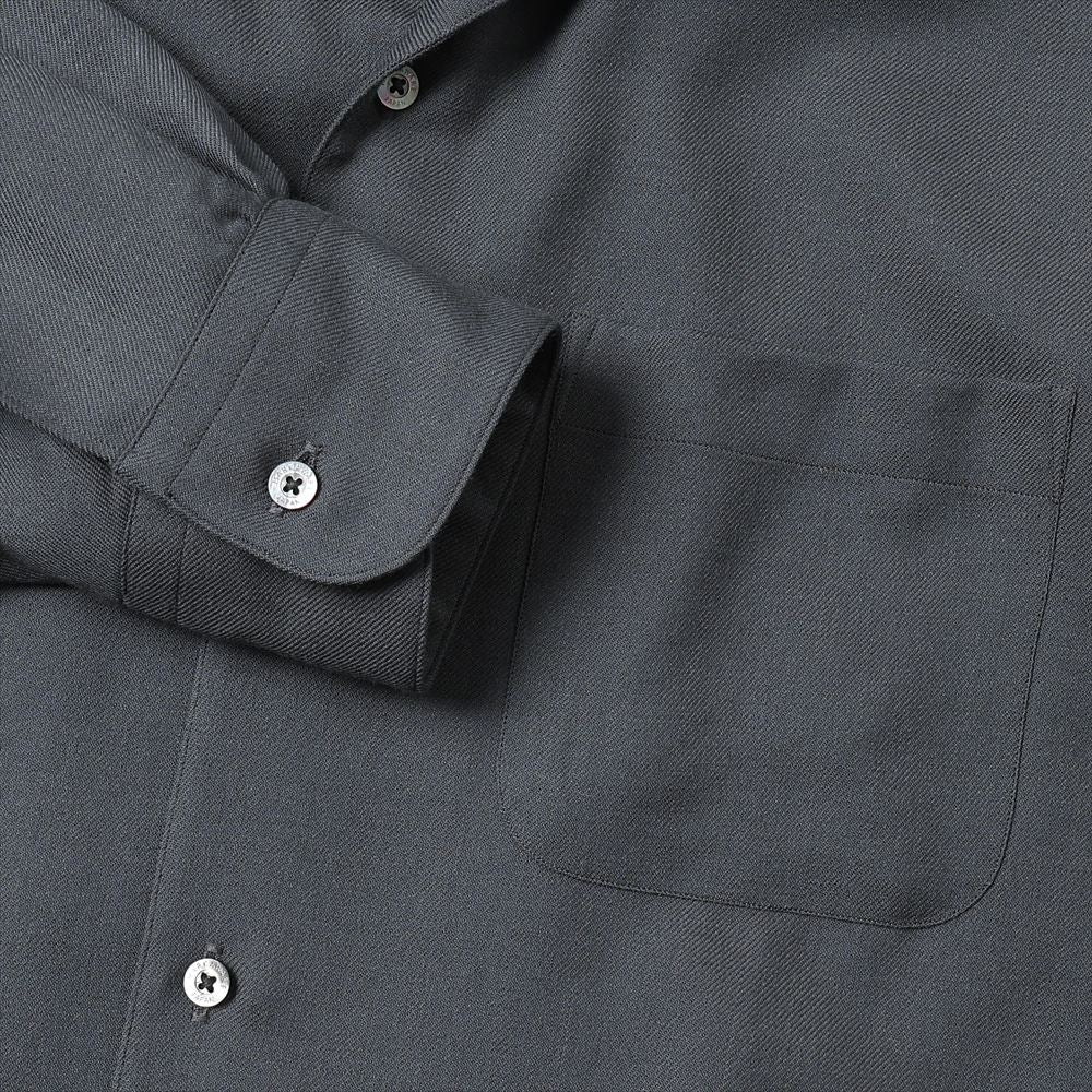 ITALIAN OPEN COLLAR SHIRT ORGANIC WOOL VIYELLA