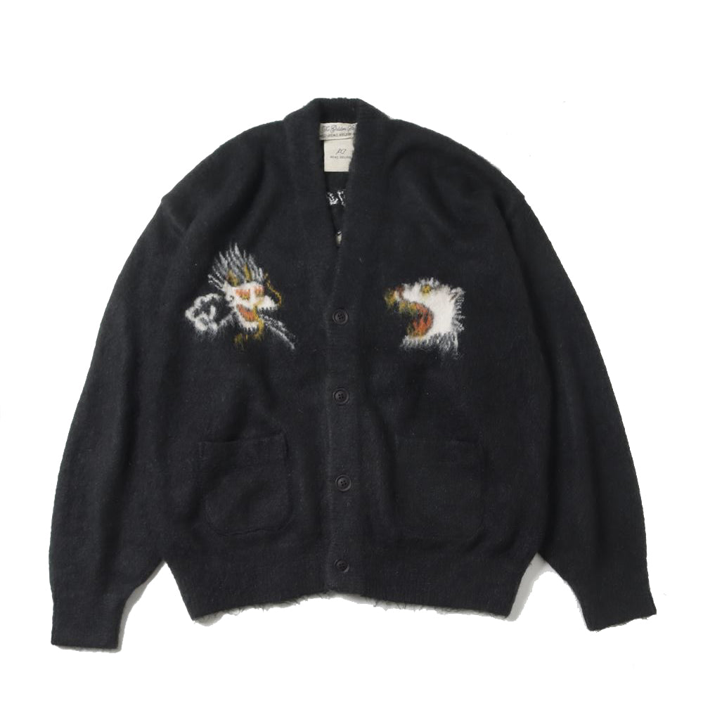 Brushed knit cardigan (Dragon and Tiger pattern)