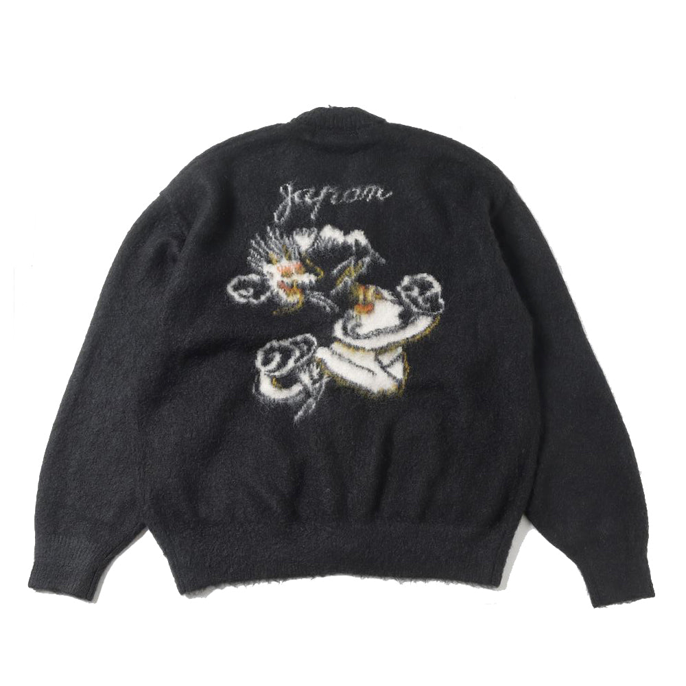 Brushed knit cardigan (Dragon and Tiger pattern)