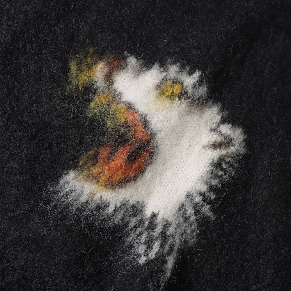 Brushed knit cardigan (Dragon and Tiger pattern)