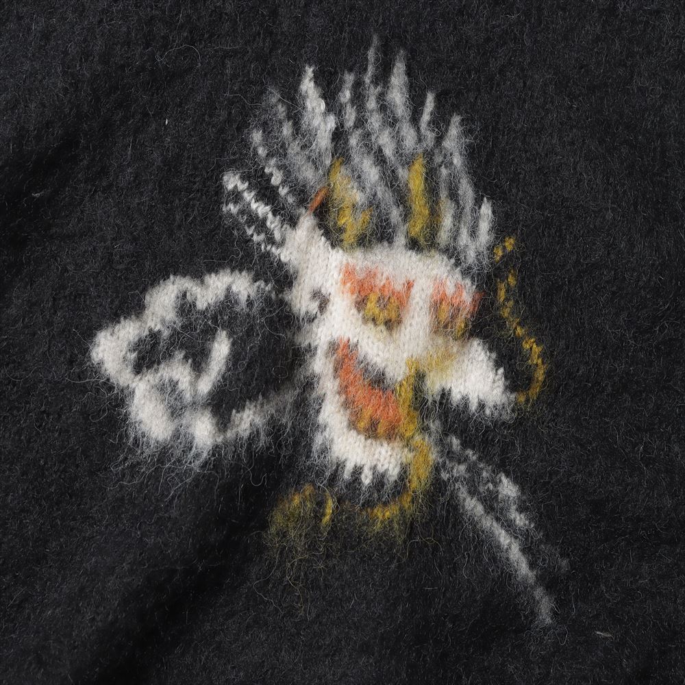 Brushed knit cardigan (Dragon and Tiger pattern)