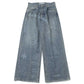 TATTOO Laser Printed Wide Denim Pants