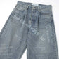 TATTOO Laser Printed Wide Denim Pants