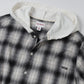 Distressed Hooded Check Shirts (GRAY)