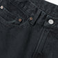 Black Washed Wide Denim Pants