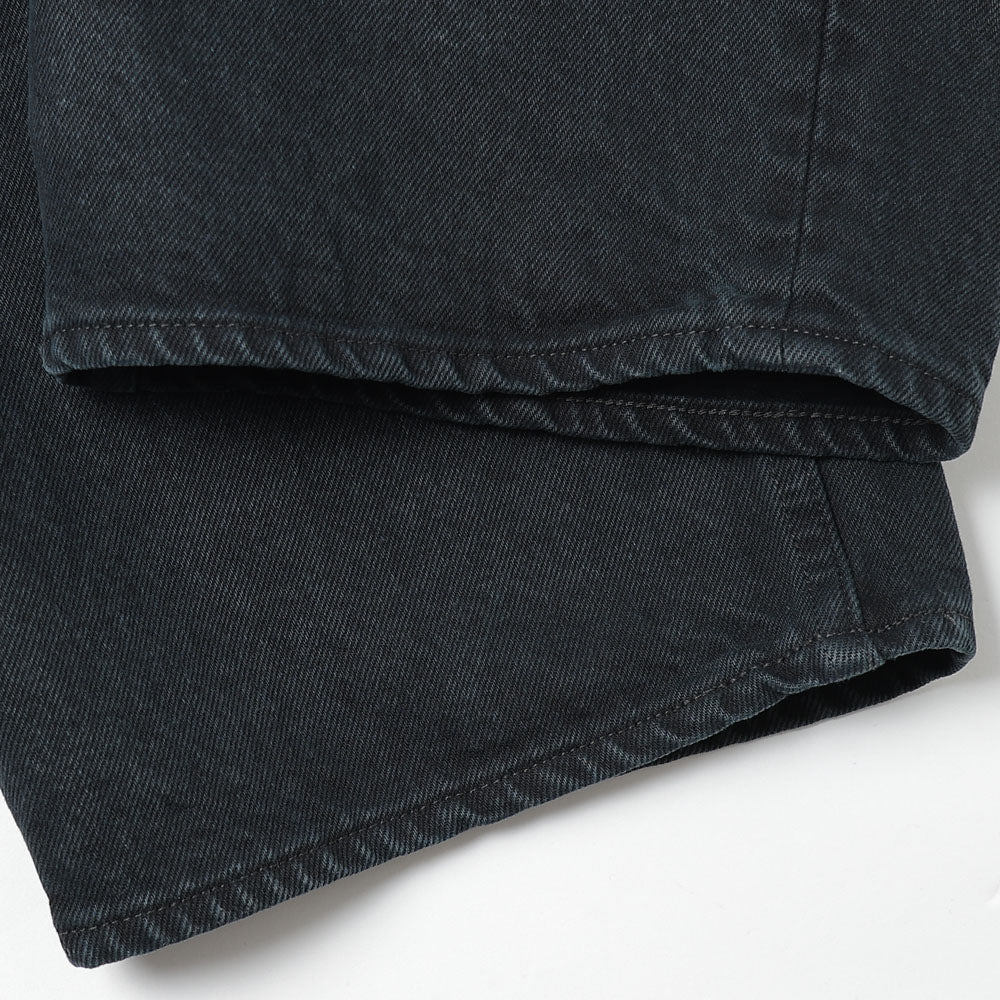 Black Washed Wide Denim Pants