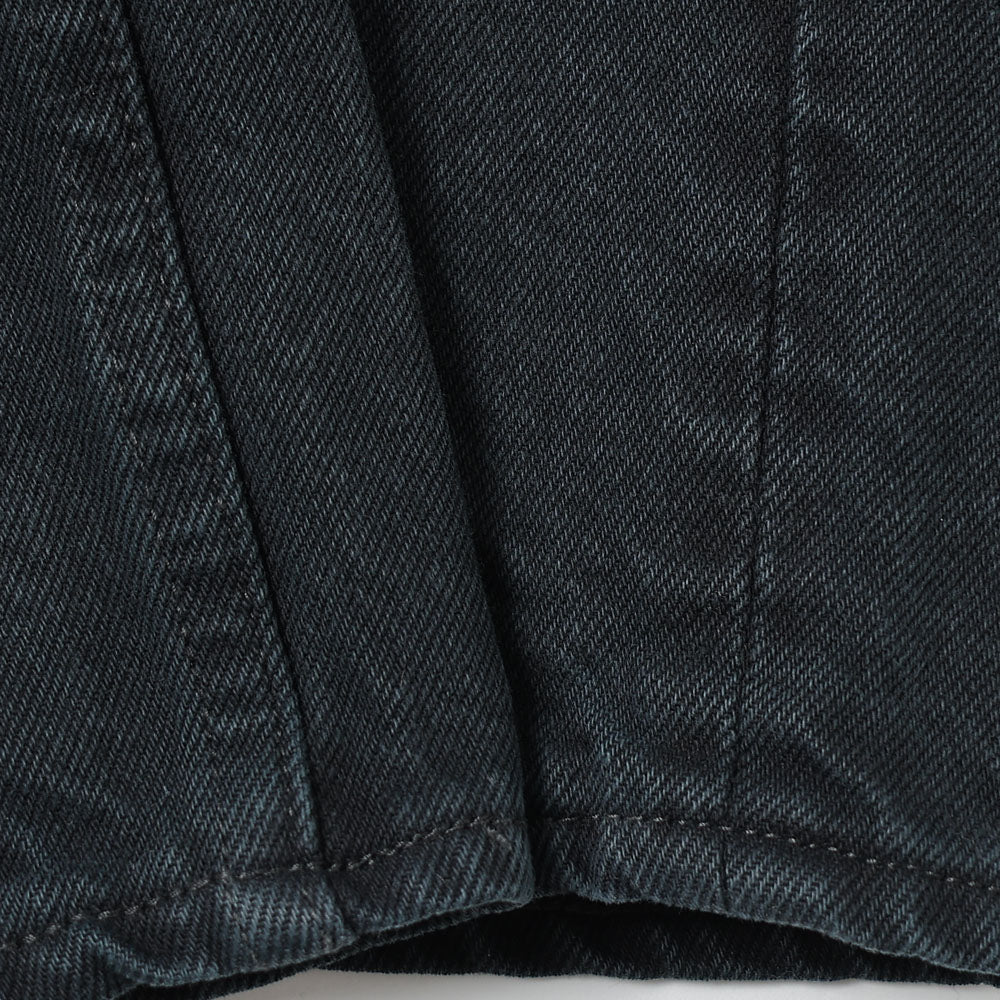 Black Washed Wide Denim Pants