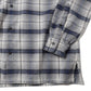 Vintage Cotton Silk Nep Twill Check Shirt(NAVY)