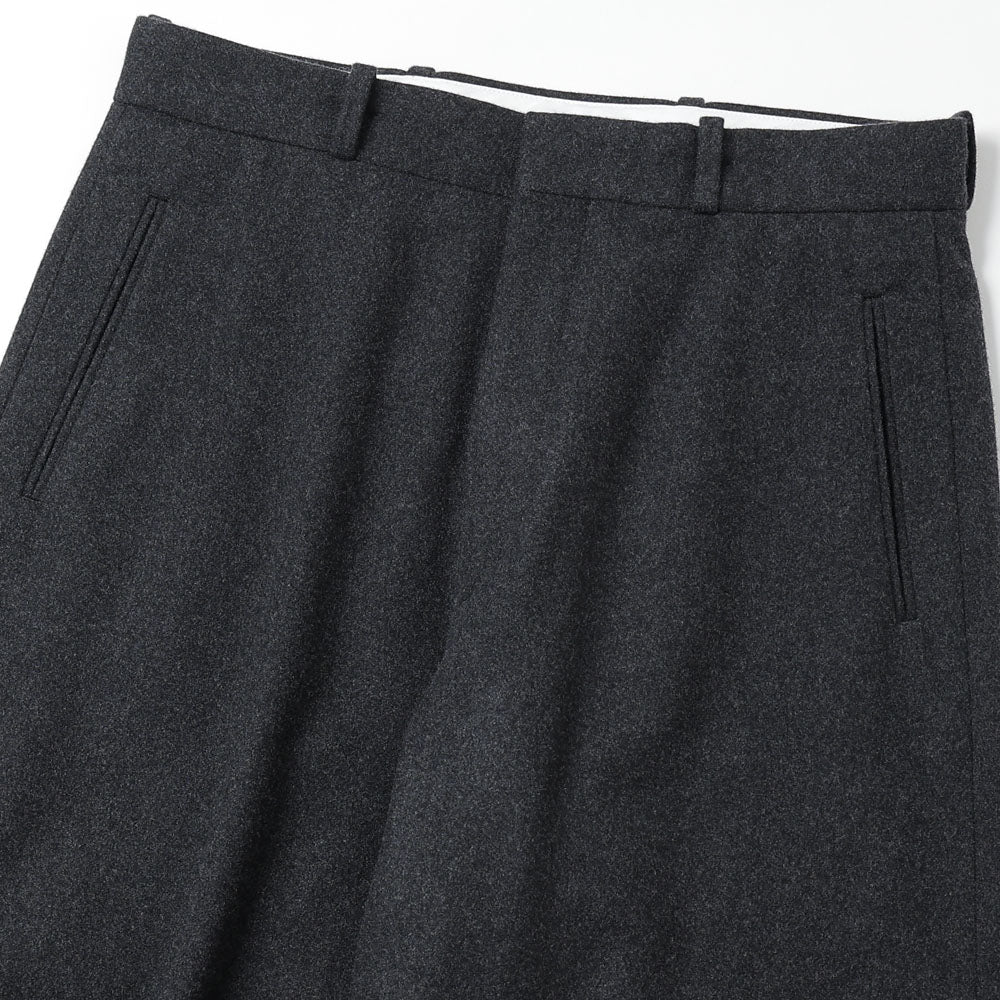 Wool Flannel Wide Trousers
