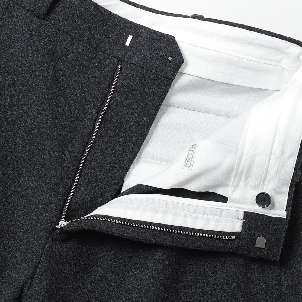 Wool Flannel Wide Trousers