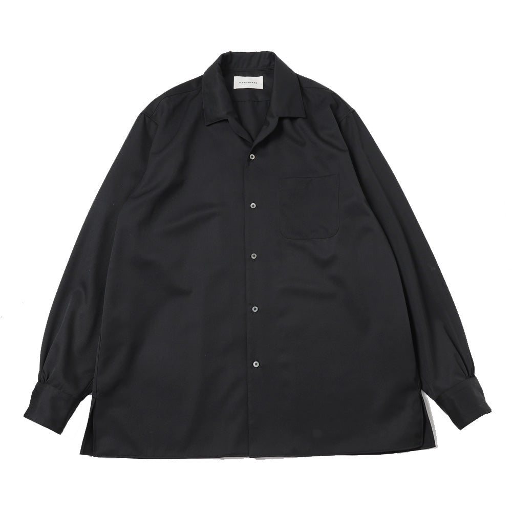 ITALIAN COLLAR SHIRT ORGANIC WOOL GABARDINE