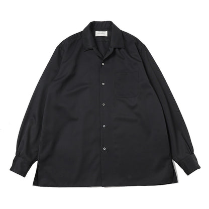ITALIAN COLLAR SHIRT ORGANIC WOOL GABARDINE