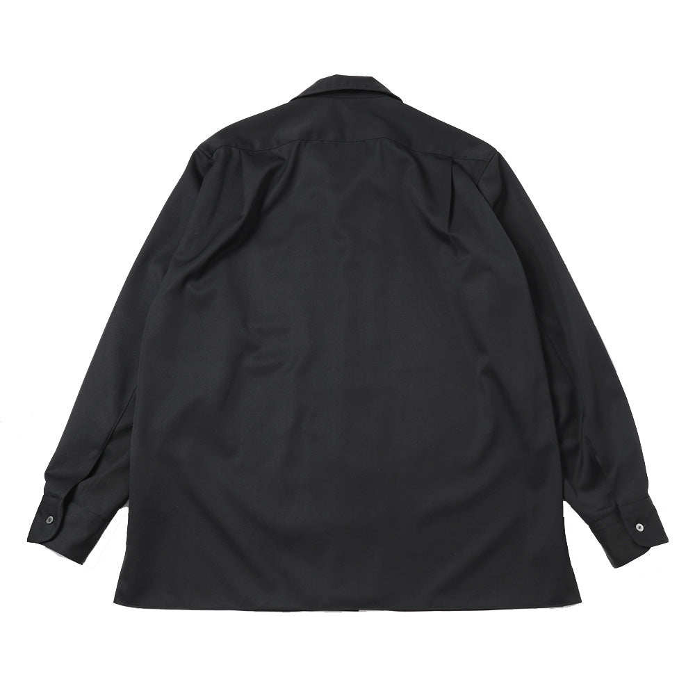 ITALIAN COLLAR SHIRT ORGANIC WOOL GABARDINE