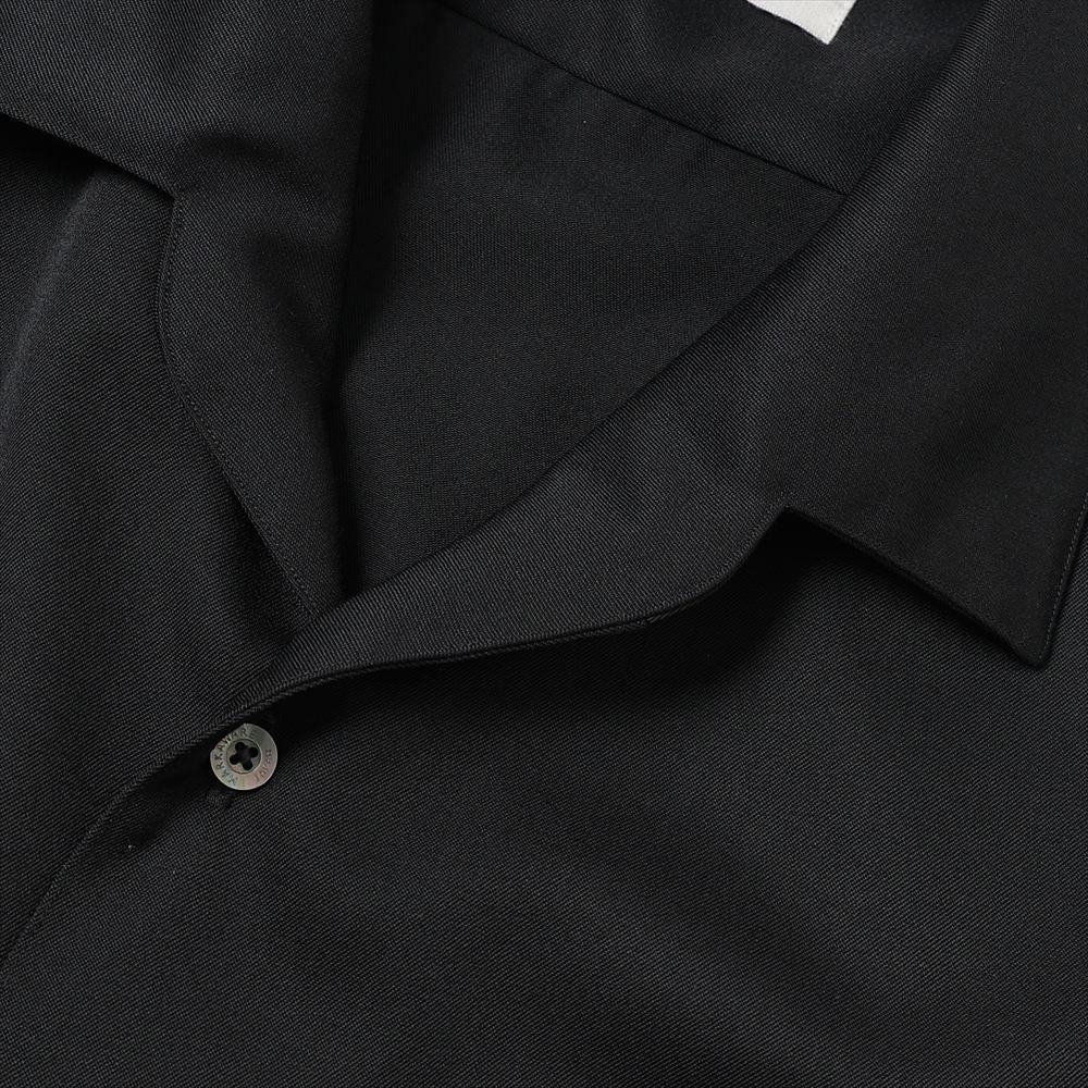 ITALIAN COLLAR SHIRT ORGANIC WOOL GABARDINE