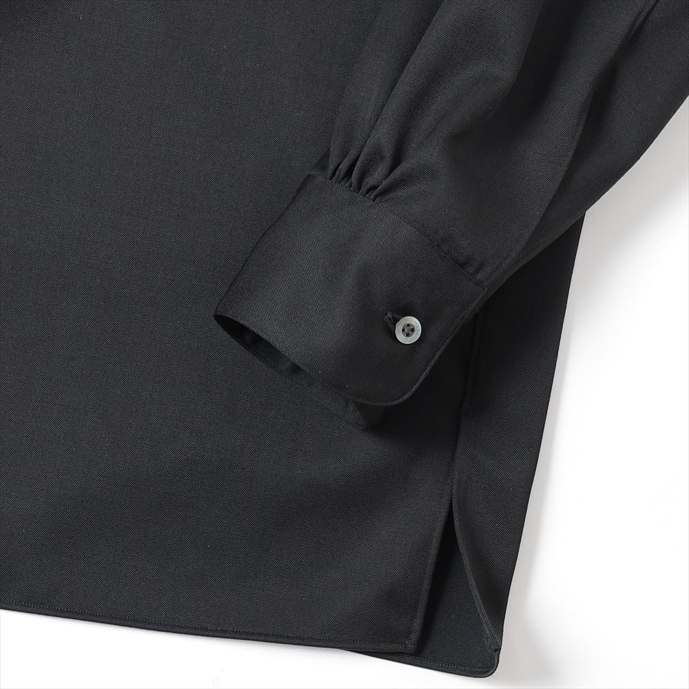ITALIAN COLLAR SHIRT ORGANIC WOOL GABARDINE