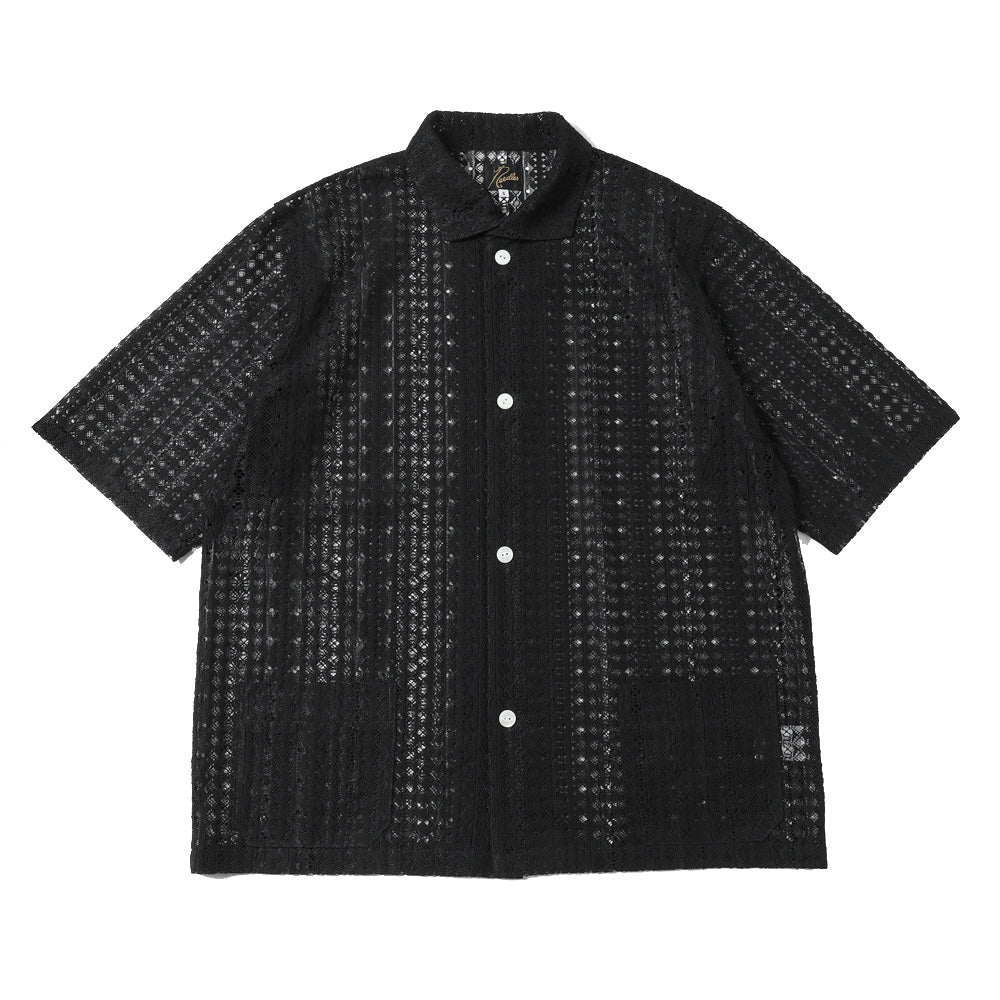 S/S Widespread Collar Shirt - Raschel Lace
