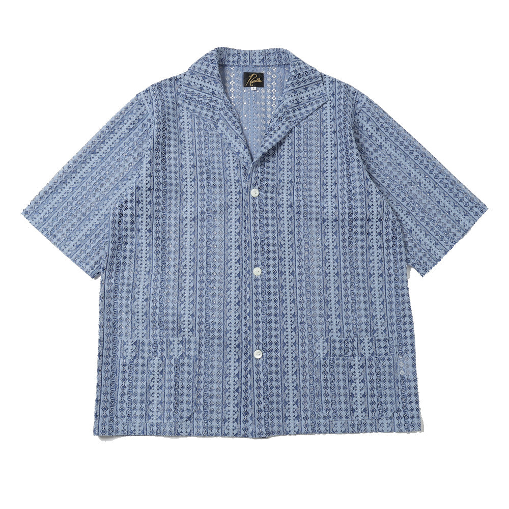 S/S Widespread Collar Shirt - Raschel Lace