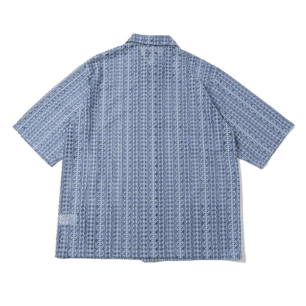 S/S Widespread Collar Shirt - Raschel Lace