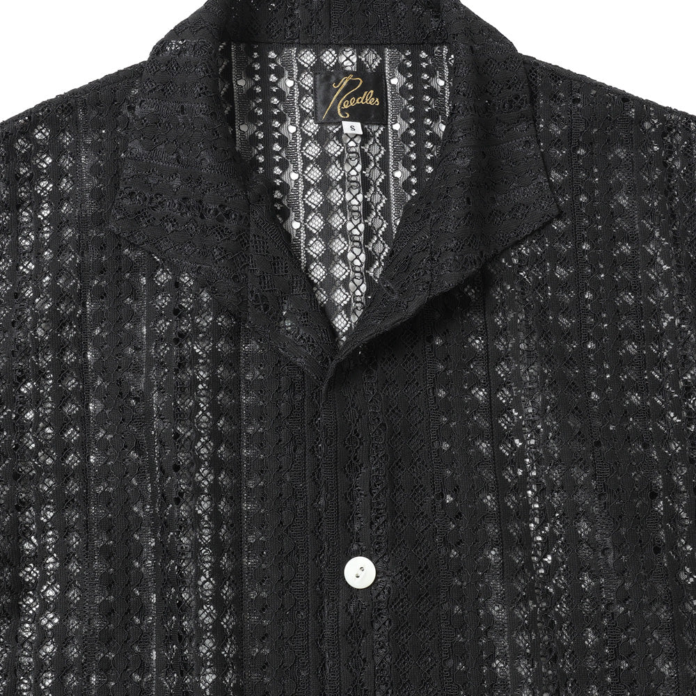 S/S Widespread Collar Shirt - Raschel Lace