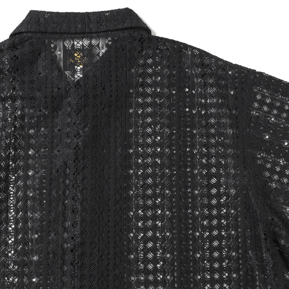 S/S Widespread Collar Shirt - Raschel Lace