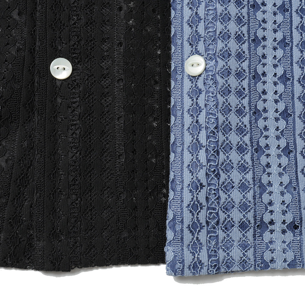 S/S Widespread Collar Shirt - Raschel Lace