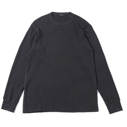 コットンカシミヤ ワッフル長袖クルー