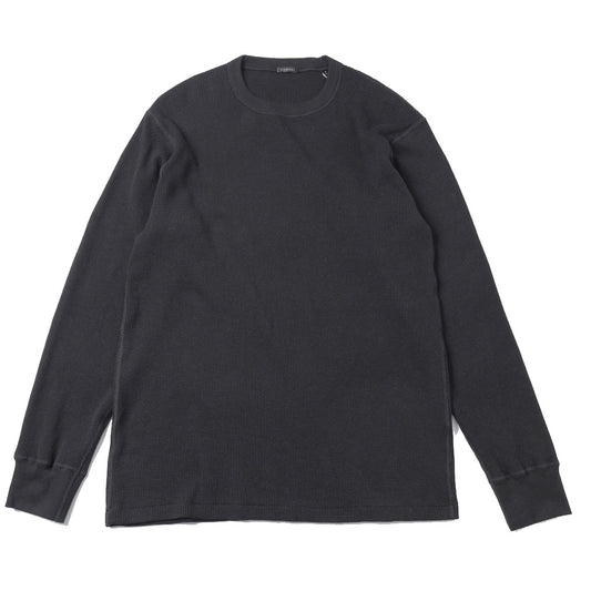 コットンカシミヤ ワッフル長袖クルー