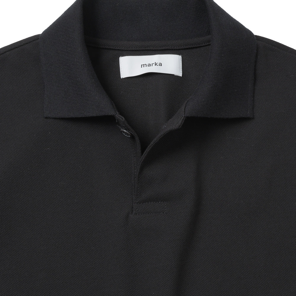 ONE BUTTON POLO S/S TEE ORGANIC COTTON HIGH TWISTED PIQUE