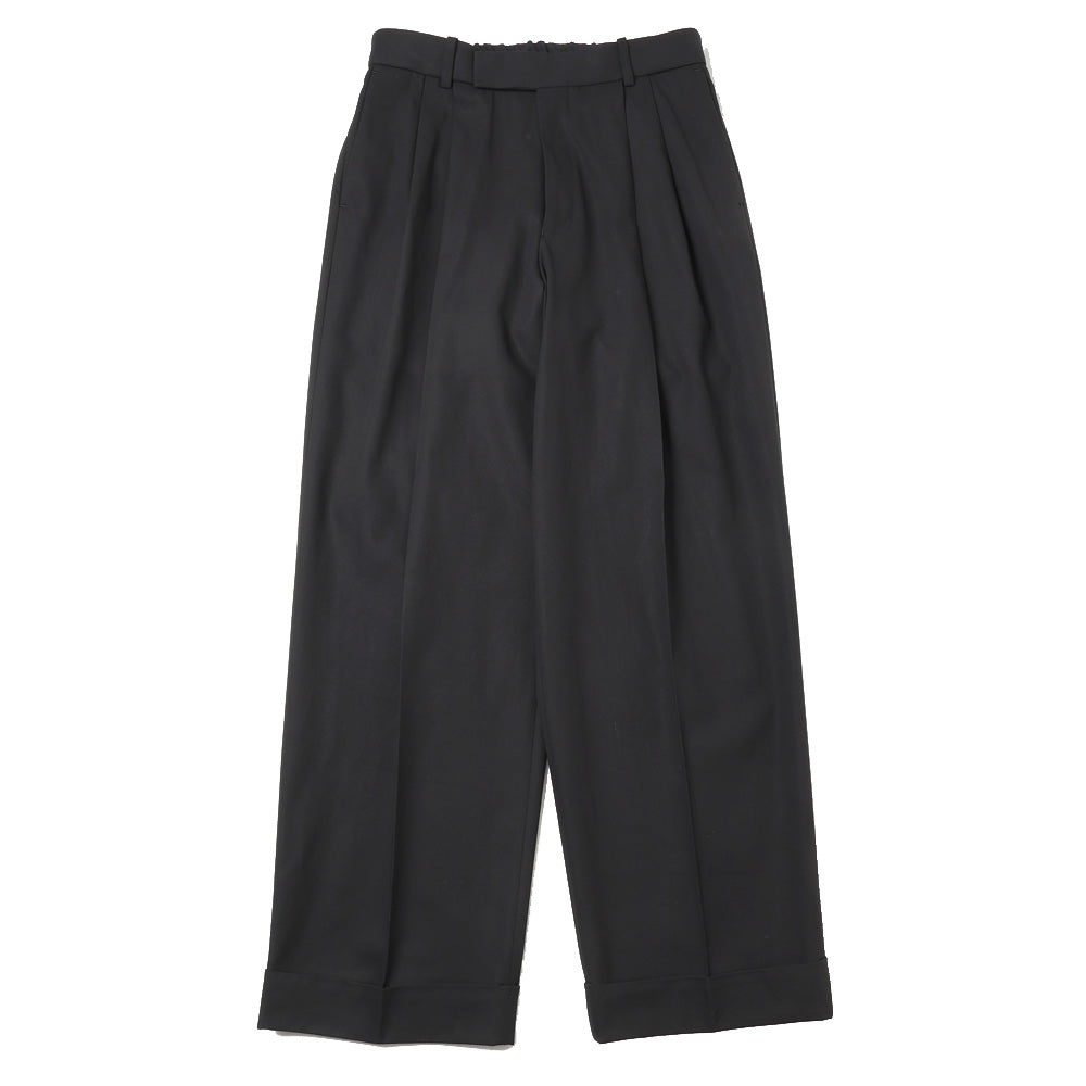 DOUBLE PLEATED SEMI EASY TROUSERS ORGANIC COTTON VOILE YARN TWILL