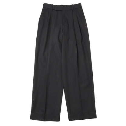 DOUBLE PLEATED SEMI EASY TROUSERS ORGANIC COTTON VOILE YARN TWILL
