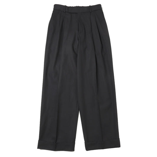 DOUBLE PLEATED SEMI EASY TROUSERS ORGANIC COTTON VOILE YARN TWILL