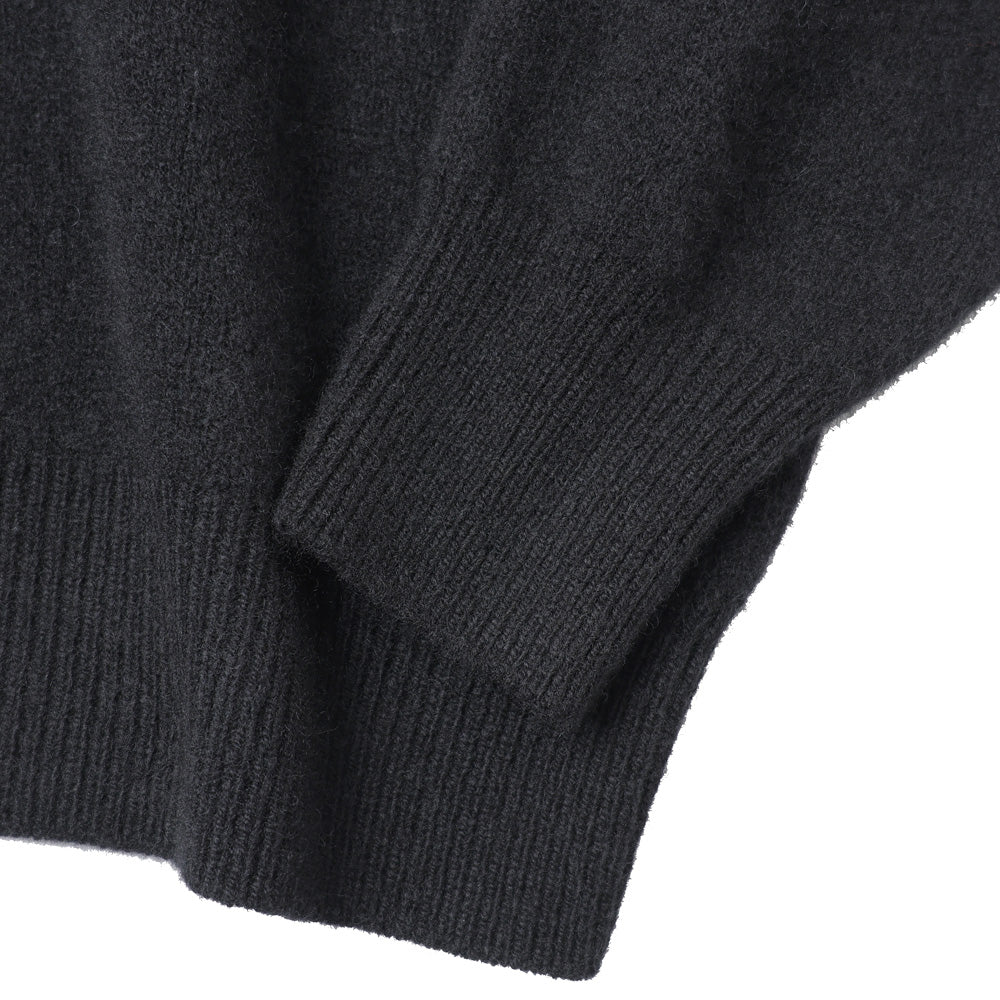 トップス comoli LAMBSWOOL CREWNECK KNIT A03-06016 COMOLI A03-06016 ラムズウール クルーネックニット color:BLACK size