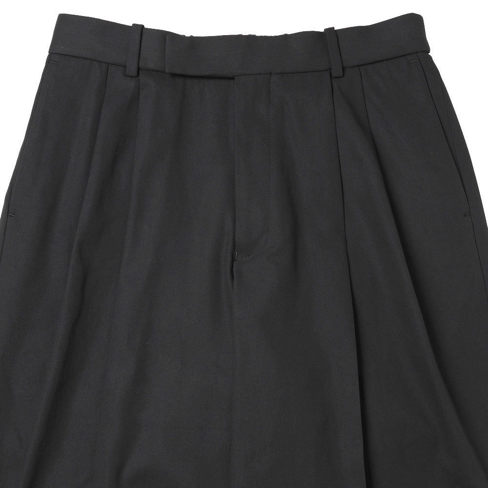 DOUBLE PLEATED SEMI EASY TROUSERS ORGANIC COTTON VOILE YARN TWILL