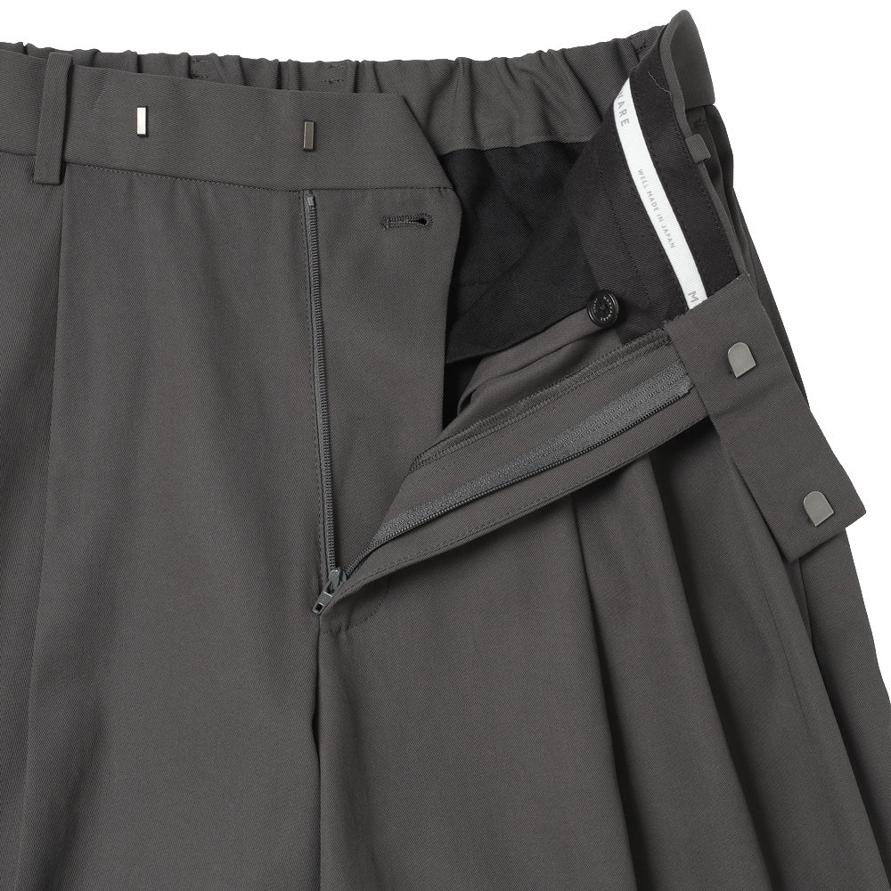 DOUBLE PLEATED SEMI EASY TROUSERS ORGANIC COTTON VOILE YARN TWILL