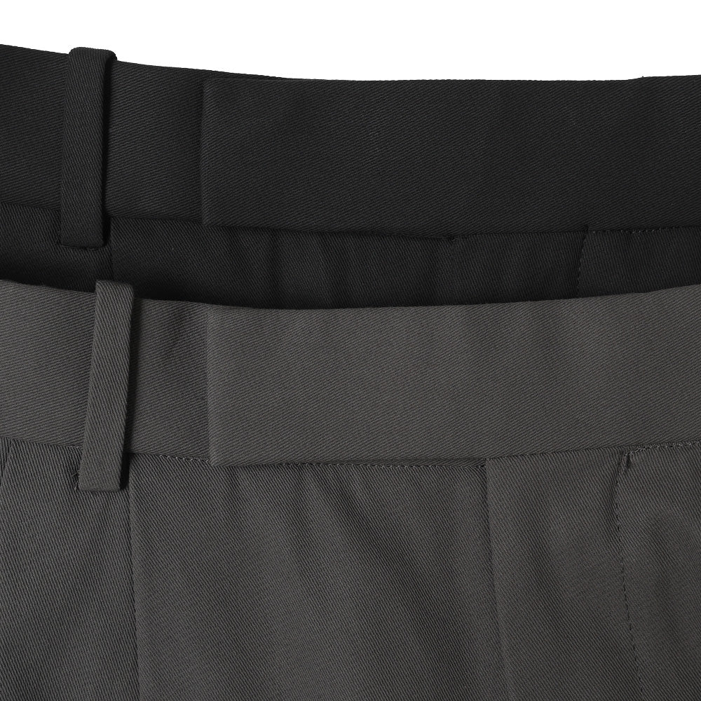 DOUBLE PLEATED SEMI EASY TROUSERS ORGANIC COTTON VOILE YARN TWILL